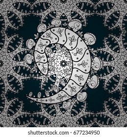 Vector ornate zentangle texture, endless pattern with abstract flowers. Seamless pattern can be used for wallpaper, web page background, surface textures. Seamless pattern with flowers.