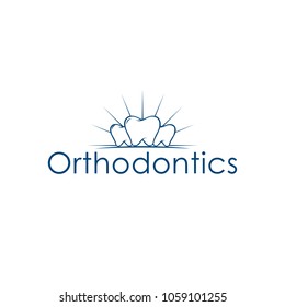 Vector Orthodontics logo. Logo for dentist clinic. Stomatology creative concept logotype isolated on white background. Dental icon design template with 
teeth