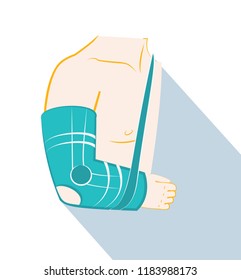 Vector orthopedic cast icon in the style of a flat lay from orthopedic goods icon set. Can be used for signboards, shop decoration, posters, price tags, flyers, labels, as web icon.