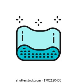 Vector orthopedic pillow flat color line icon.