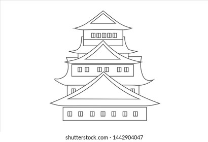Vector of Osaka castle of japan for different purposes