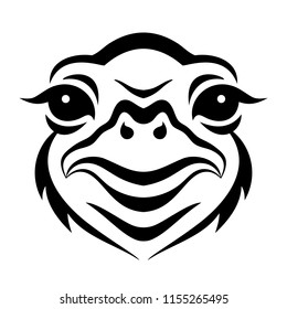 Vector ostrich face tattoo sketch t-shirt print template