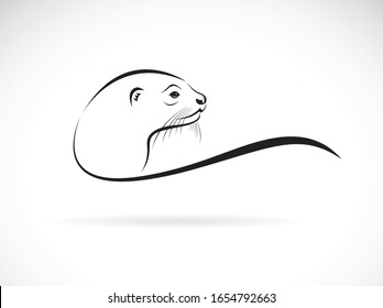Vector of otter head design on white background. Wild Animals. Easy editable layered vector illustration.