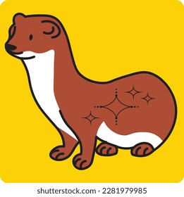 Vector otters paints the fence, sick with a thermometer, watering plants from a watering can vector