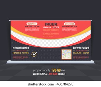 Vector Outdoor Banner or Horizontal Website Banner, Advertising Design