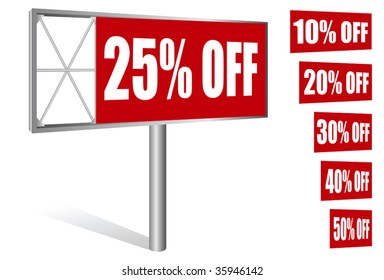 Vector outdoor billboard with a missing section