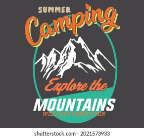 vector outdoor camping adventure print