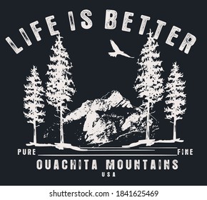 vector outdoor and camping illustration for t shirt print