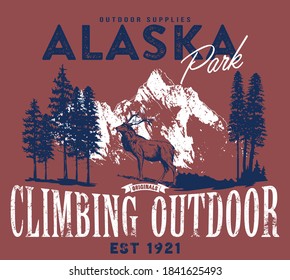 vector outdoor and camping illustration for t shirt print