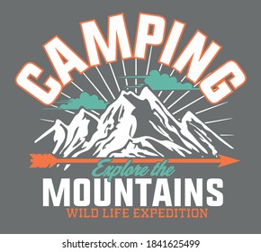 vector outdoor and camping illustration for t shirt print