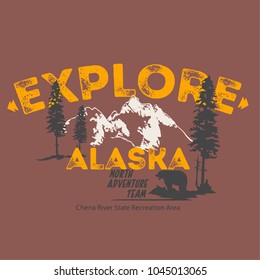 vector outdoor expedition illustration print