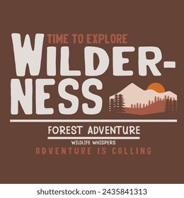 Vector outdoor and mountain illustration for t shirt prints