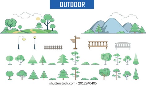 vector outdoor nature illustration design 