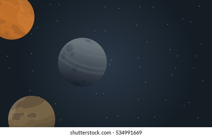 Vector of outer space landscape