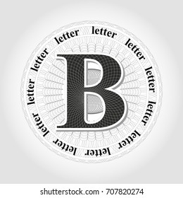 Vector outlet in guilloche style. Abstract design of a guilloche letter.