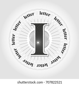 Vector outlet in guilloche style. Abstract design of a guilloche letter.
