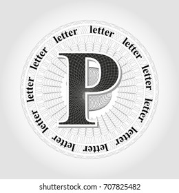 Vector outlet in guilloche style. Abstract design of a guilloche letter.