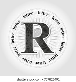 Vector outlet in guilloche style. Abstract design of a guilloche letter.