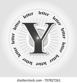 Vector outlet in guilloche style. Abstract design of a guilloche letter.