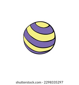 Abstrakter, abgerundeter Kreis, rund, Planet, Ball. Einfaches Farbdesign-Element, Clipkunst, Icon in doodle flach Stil.