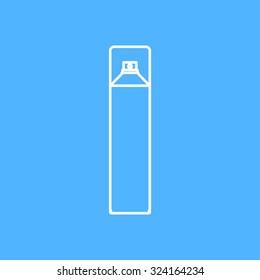 Vector outline air freshener aerosol bottle on color background 