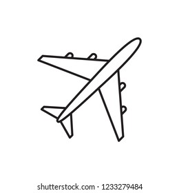 Vector outline airplane. Vector airplane icon. 
