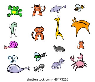 vector outline. animal set