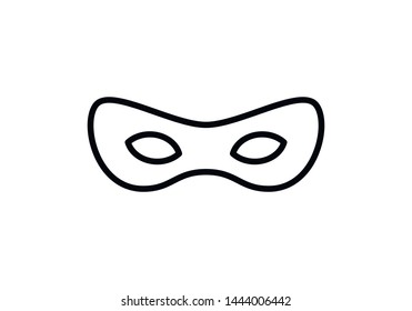 Vector outline anonymous icon. An venetian theater festival mask isolated on white background. Concept of anonymity, celebration, holiday, carnaval.