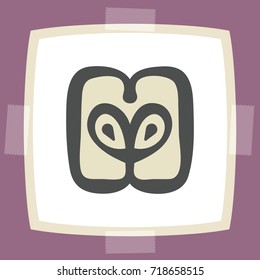 Vector outline apple slice fruit food icon on white sticker. Elements for mobile concepts and web apps. Modern infographic logo and pictogram.