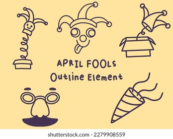 Vector Outline April Fools Element Clip art