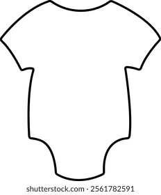 Vector Outline of a Baby Onesie
