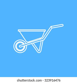 Vector outline barrow icon on color background 