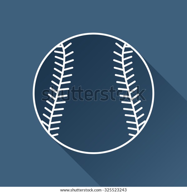 Vector Outline Baseball Icon On Dark Stock Vector (Royalty Free) 325523243