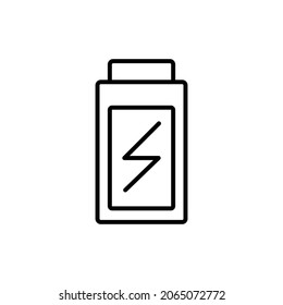 vector outline battery charging icon