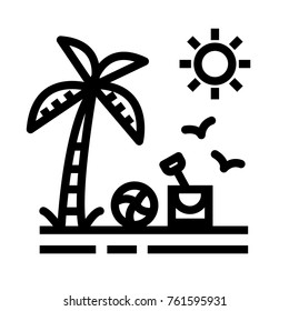 Vector outline beach icon