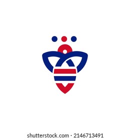 Vektorgrafik ist ein Symbol für Bienen. Elegant und einzigartig. Fahne von Farbbrillen