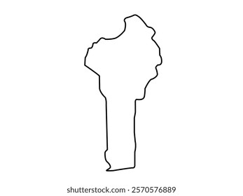 Vector outline Benin icon outline on white background