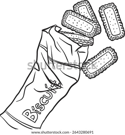 vector outline of biscuit illustration for graphic needs hand drawn
