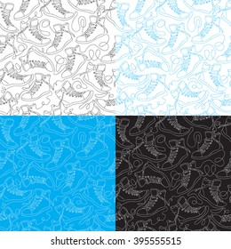 vector outline boots seamless texture