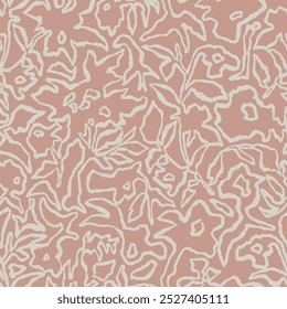 Vector outline botanical illustration seamless repeat pattern digital artwork