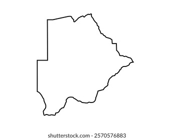 Vector outline Botswana icon outline on white background