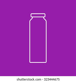 Vector outline bottle with juice template on color background 