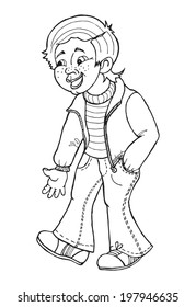 Vector outline boy