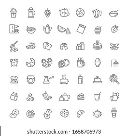 Vector outline breakfast flat icons