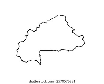 Vector outline Burkina Faso icon outline on white background