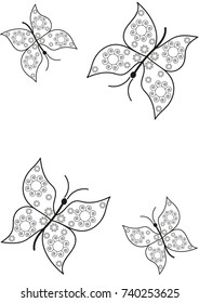 vector outline butterfly