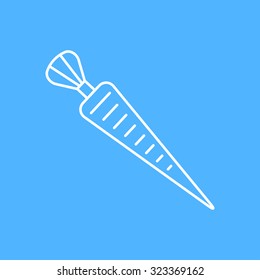 Vector outline carrot icon on color background 