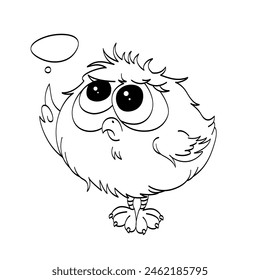 Vector contorno de dibujos animados pollo, para colorear páginas de libros