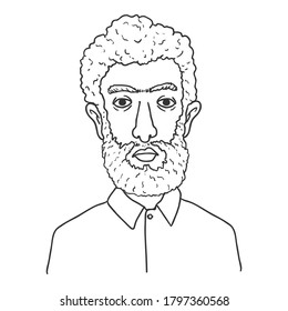 Vektorgrafik - Arabian Man mit Curly Hair und Bart
