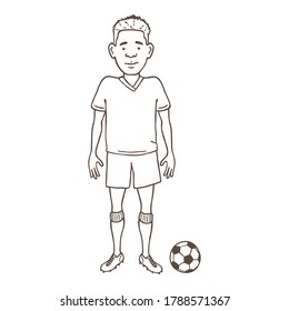 Vector Outline Character - Young Man in Full Football Equipment